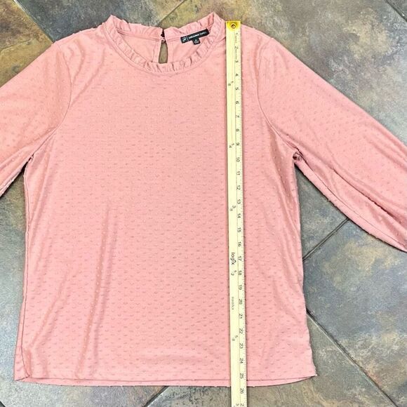 Adrianna Papell Pink Textured Long Sleeve Keyhole Back Medium - Picture 6 of 10